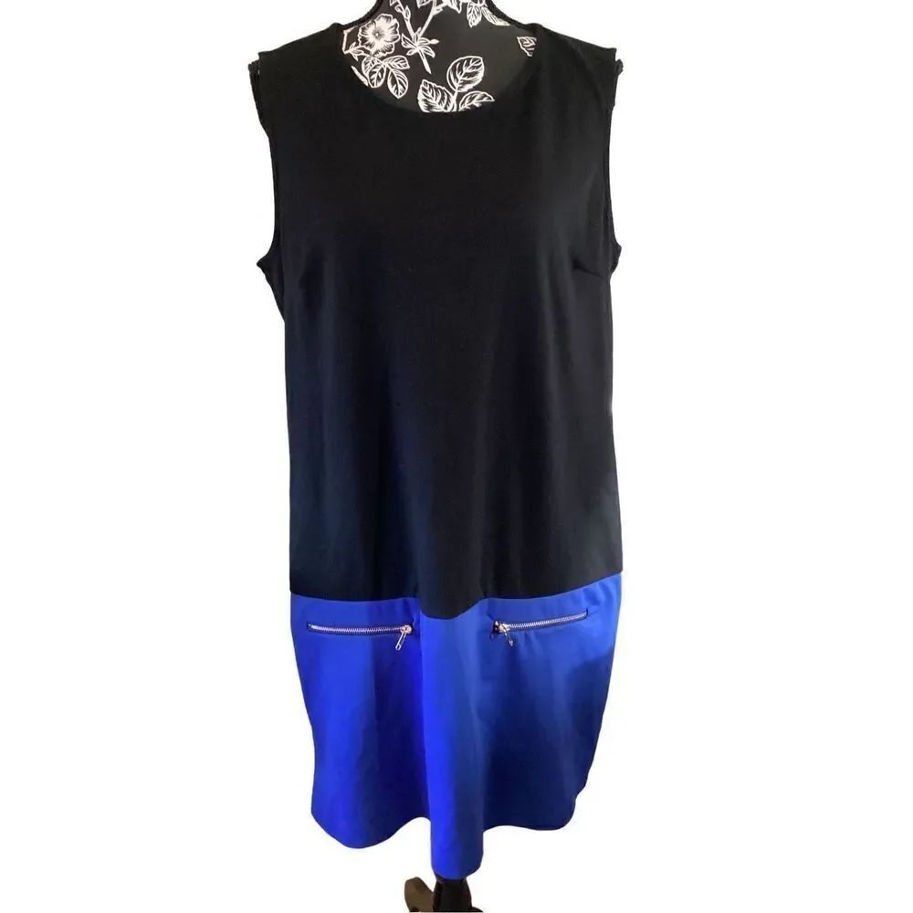 Fever Tank Mini Dress Zip Pockets Casual Everyday Career Workwear Classic